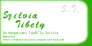 szilvia tibely business card